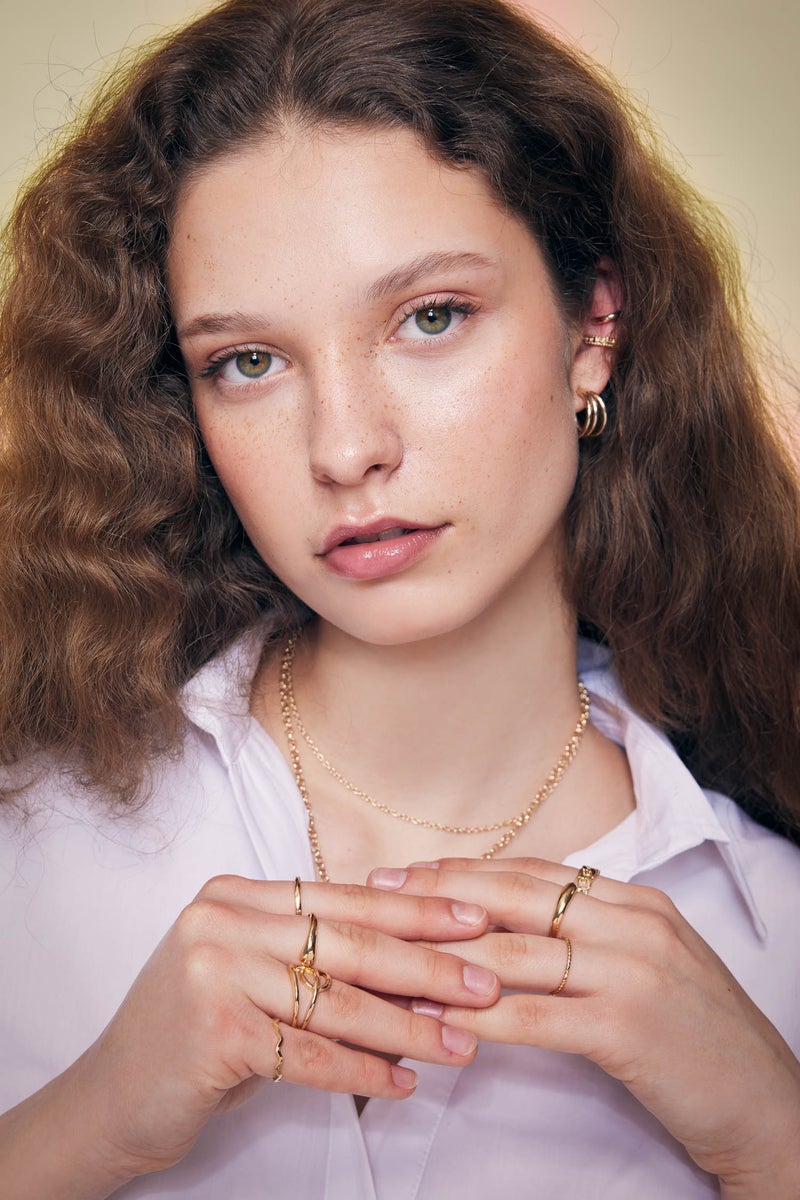 DeFacto Gold Woman Woman 3 Piece Gold Hoop Earrings Casual - Image 5